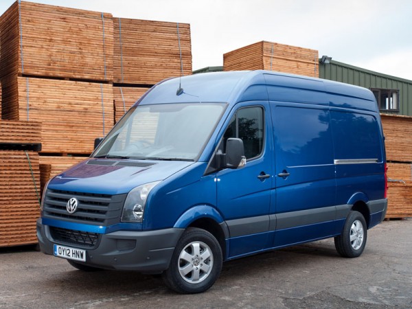 Volkswagen, Crafter, front, parked, wood